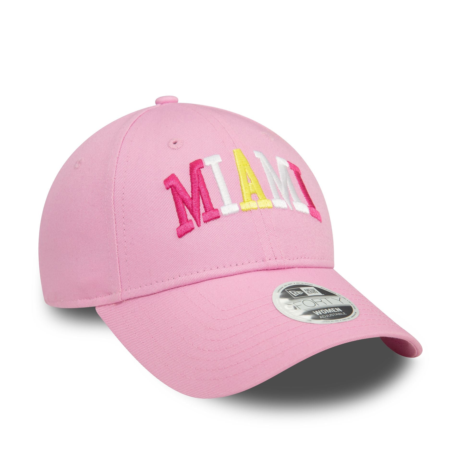 This is a New Era Womens Pastel Pink 9FORTY Adjustable Cap 1