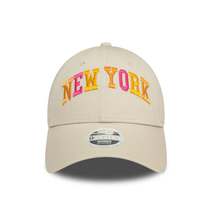 This is a New Era Womens Light Beige 9FORTY Adjustable Cap 2