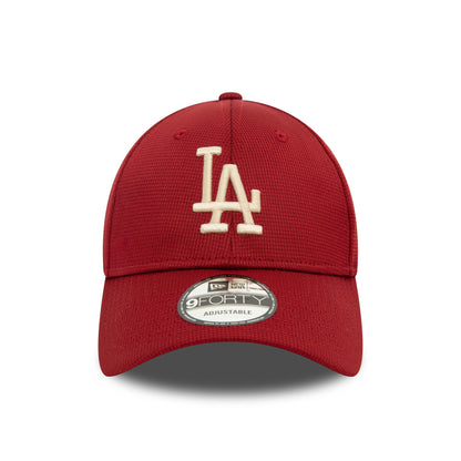 This is a LA Dodgers Pivot Knit Dark Red 9FORTY Adjustable Cap 2