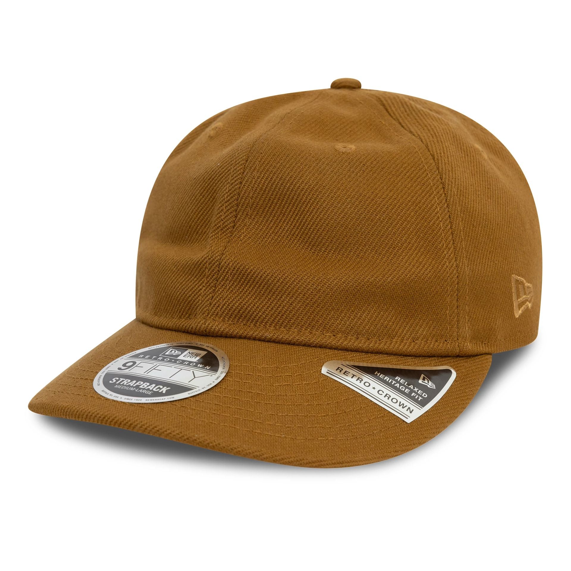 This is a New Era Heavy Twill Beige 9FIFTY Retro Crown Cap 1