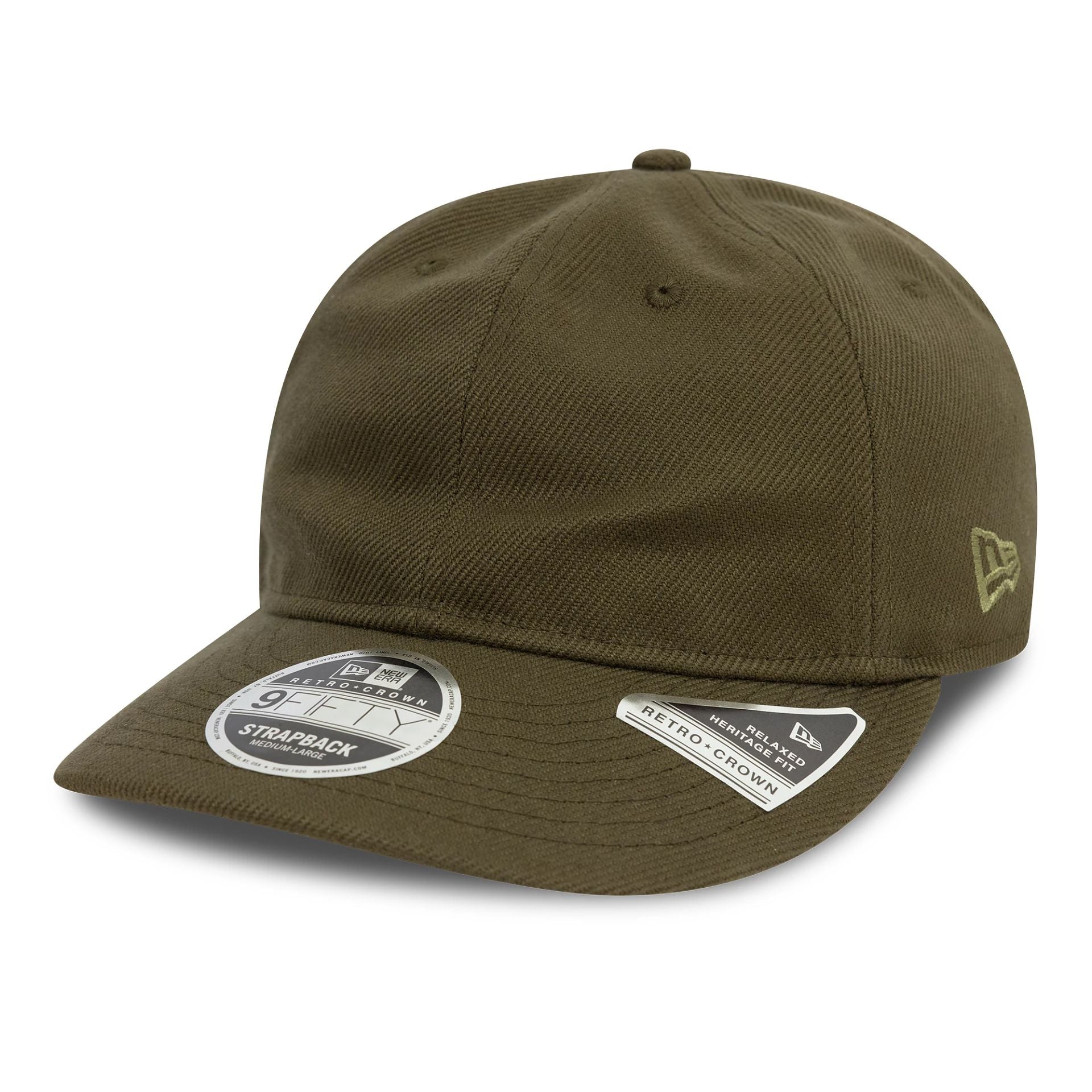 This is a New Era Heavy Twill Khaki 9FIFTY Retro Crown Cap 1