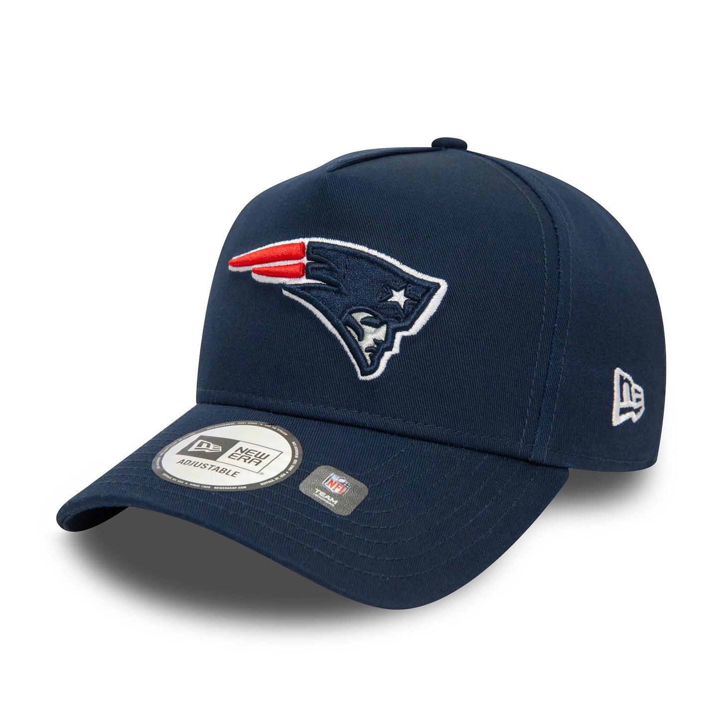 This is a New England Patriots NFL Official Team Colours Dark Blue 9FORTY E-Frame Adjustable Cap 1