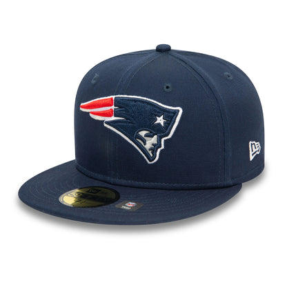 This is a New England Patriots NFL Official Team Colours Dark Blue 59FIFTY Fitted Cap 1