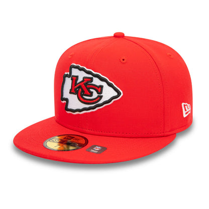 This is a Kansas City Chiefs NFL Official Team Colours Red 59FIFTY Fitted Cap 1