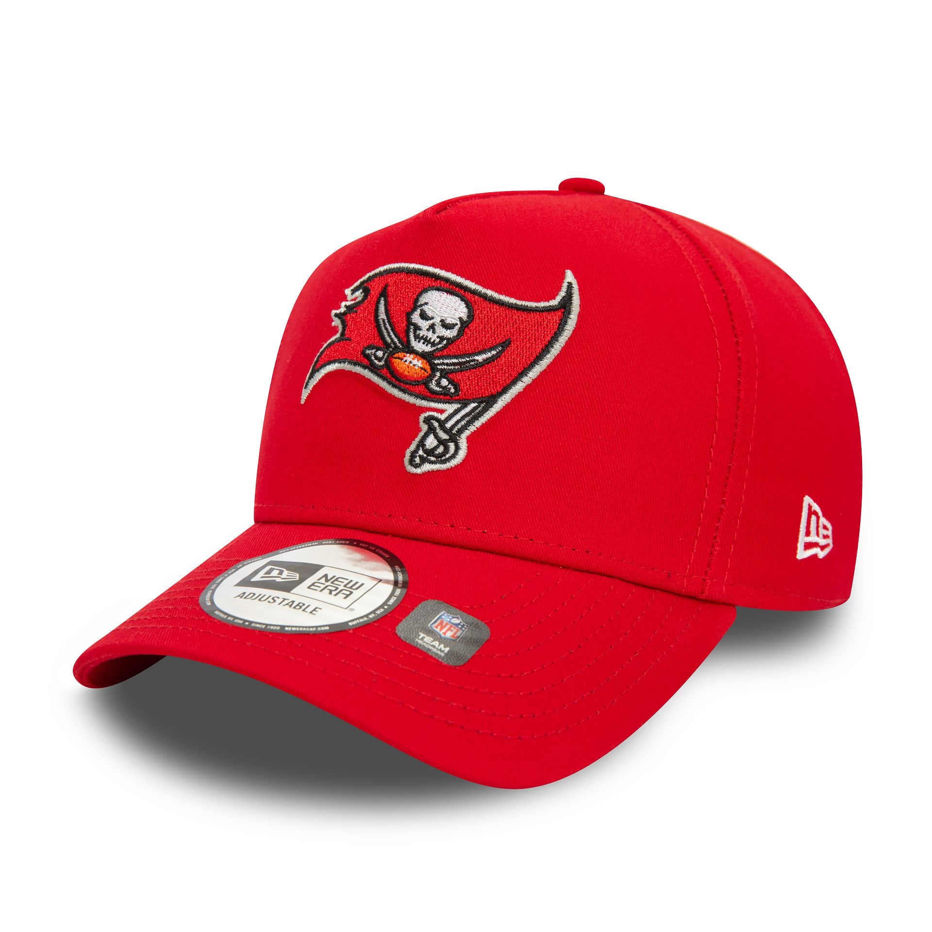 This is a Tampa Bay Buccaneers NFL Official Team Colours Red 9FORTY E-Frame Adjustable Cap 1