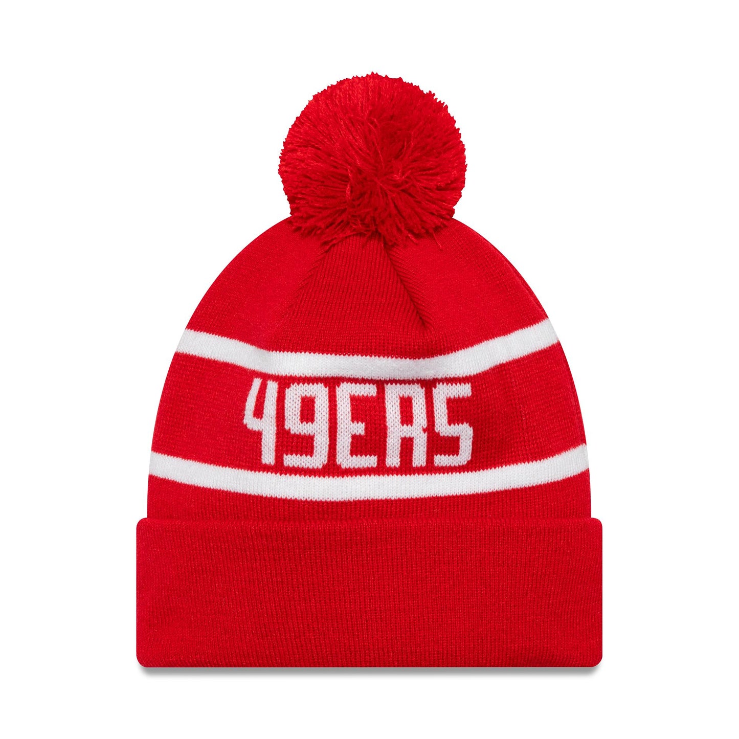 This is a San Francisco 49ers Official Team Colour NFL Red Jake Knit Beanie Hat 2