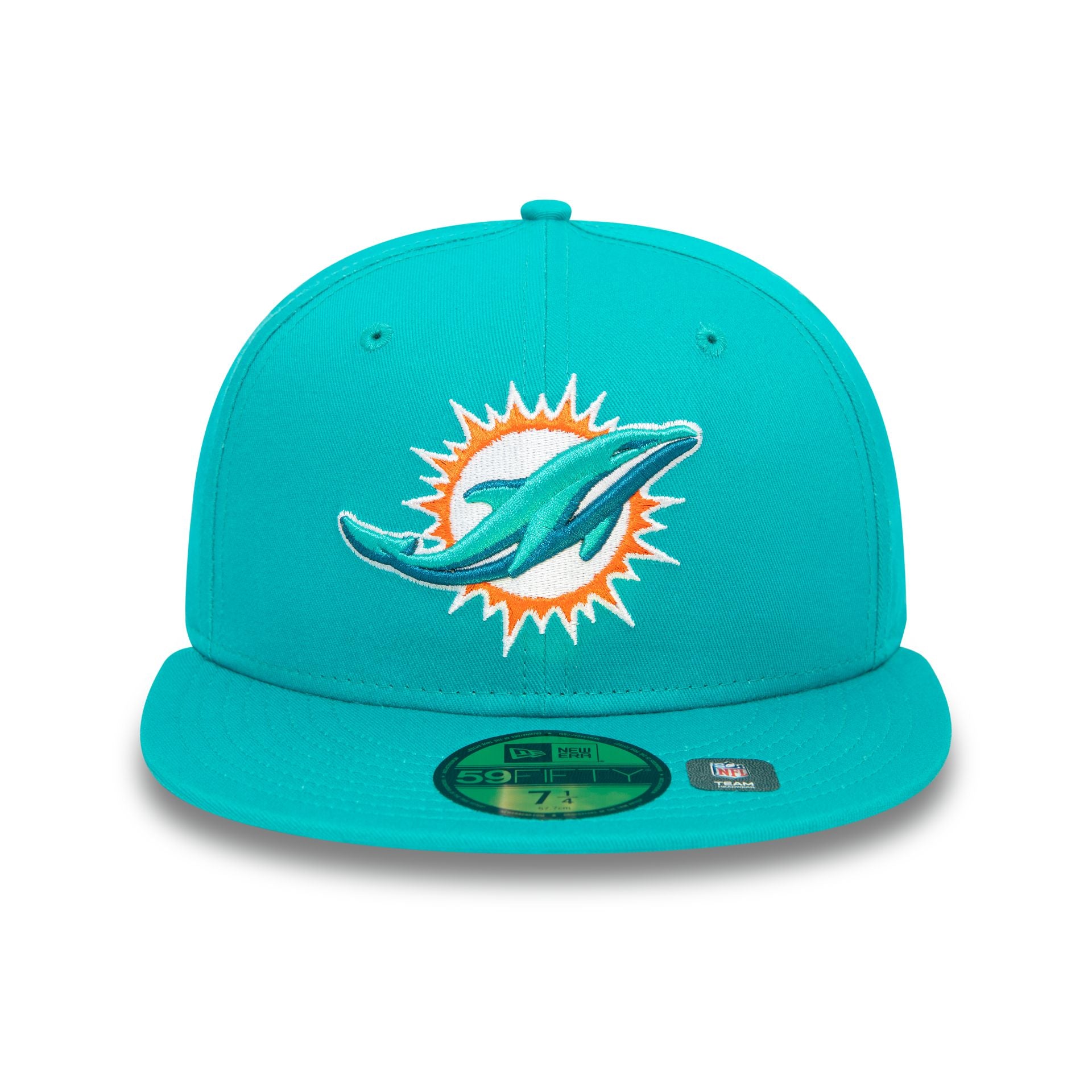 This is a Miami Dolphins NFL Official Team Colours Turquoise 59FIFTY Fitted Cap 4