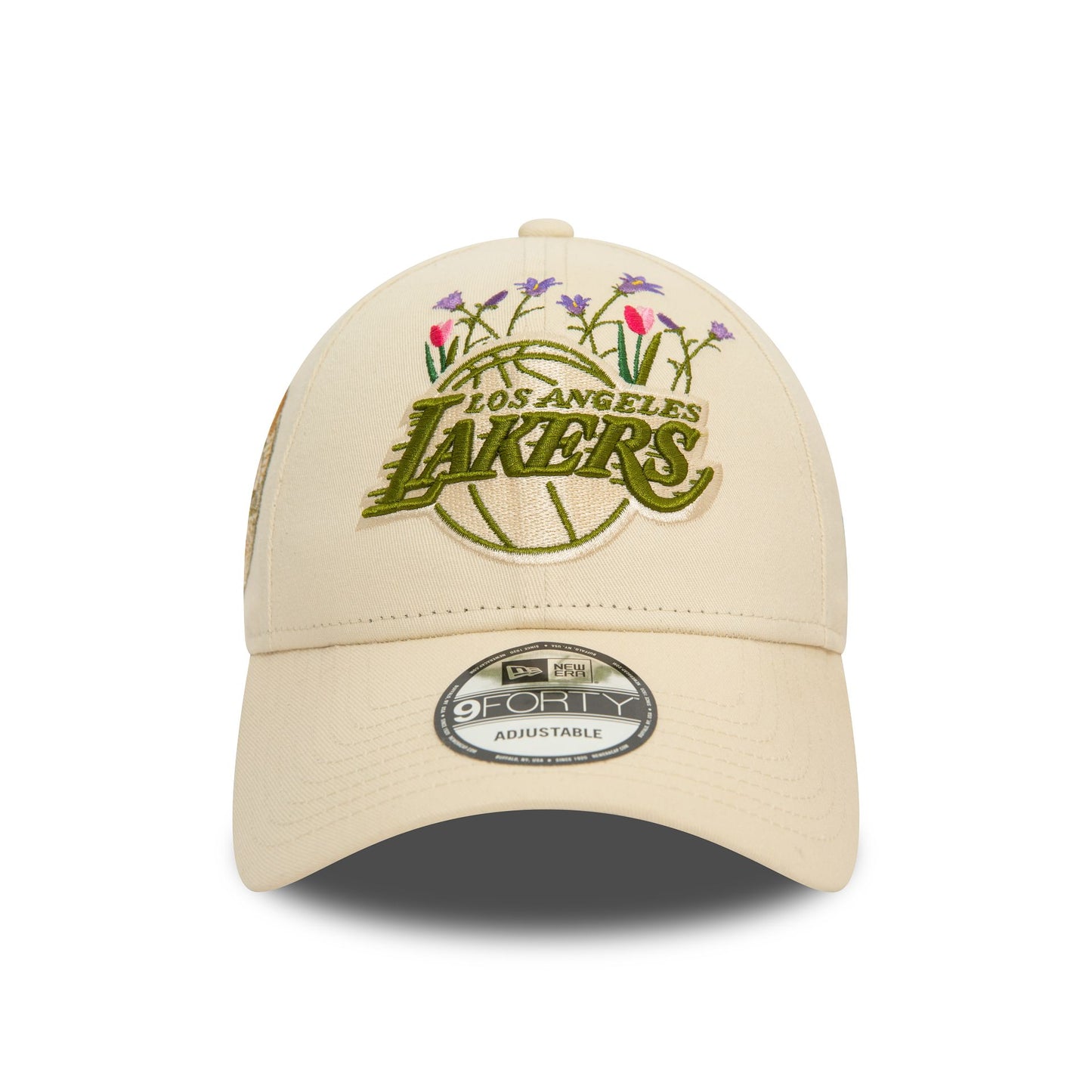 This is a LA Lakers Flower Icon Light Beige 9FORTY Adjustable Cap 3