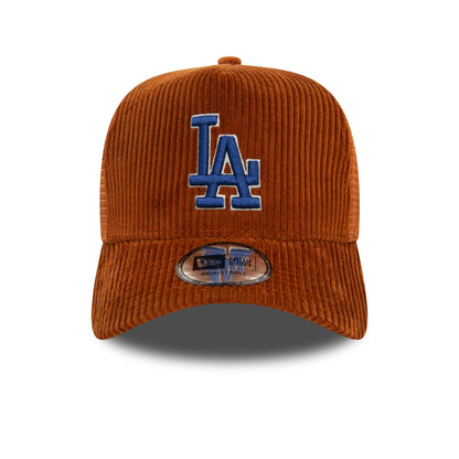 This is a LA Dodgers MLB Cord Brown 9FORTY E-Frame Adjustable Trucker Cap 2