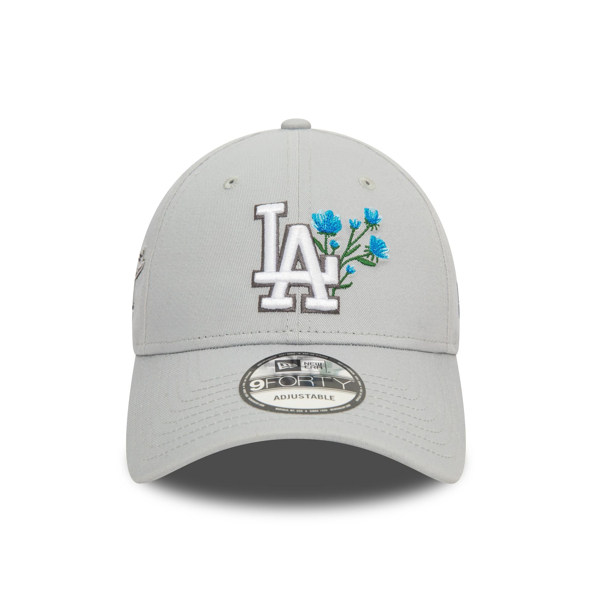 This is a LA Dodgers Flower Icon Grey 9FORTY Adjustable Cap 2