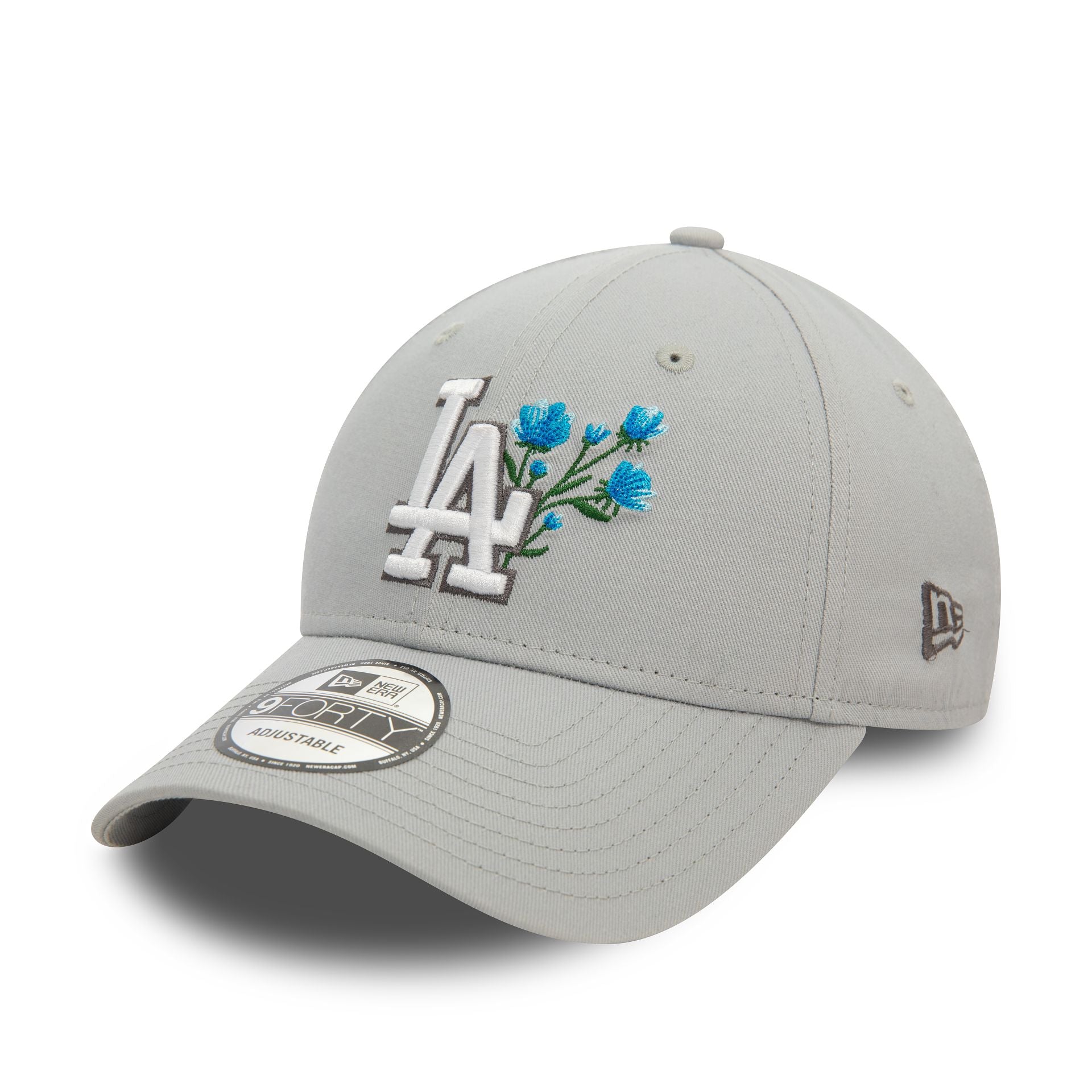 This is a LA Dodgers Flower Icon Grey 9FORTY Adjustable Cap 4