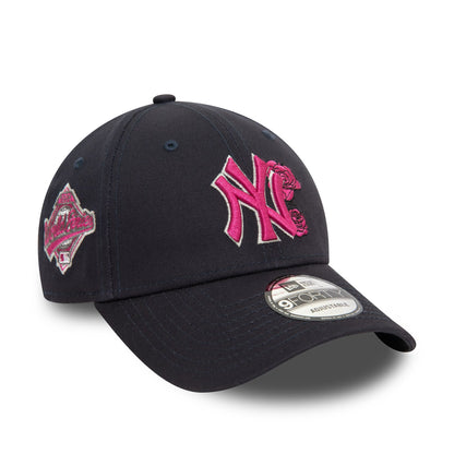 This is a New York Yankees Flower Icon Navy 9FORTY Adjustable Cap 1