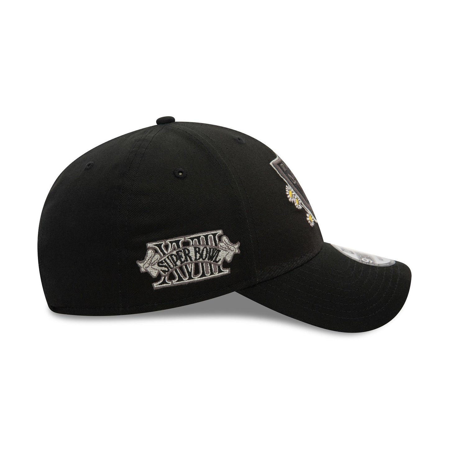 This is a Las Vegas Raiders Flower Icon Black 9FORTY Adjustable Cap 6