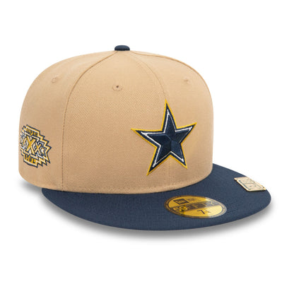 This is a Dallas Cowboys NFL Pin Pack Light Beige 59FIFTY Fitted Cap 3