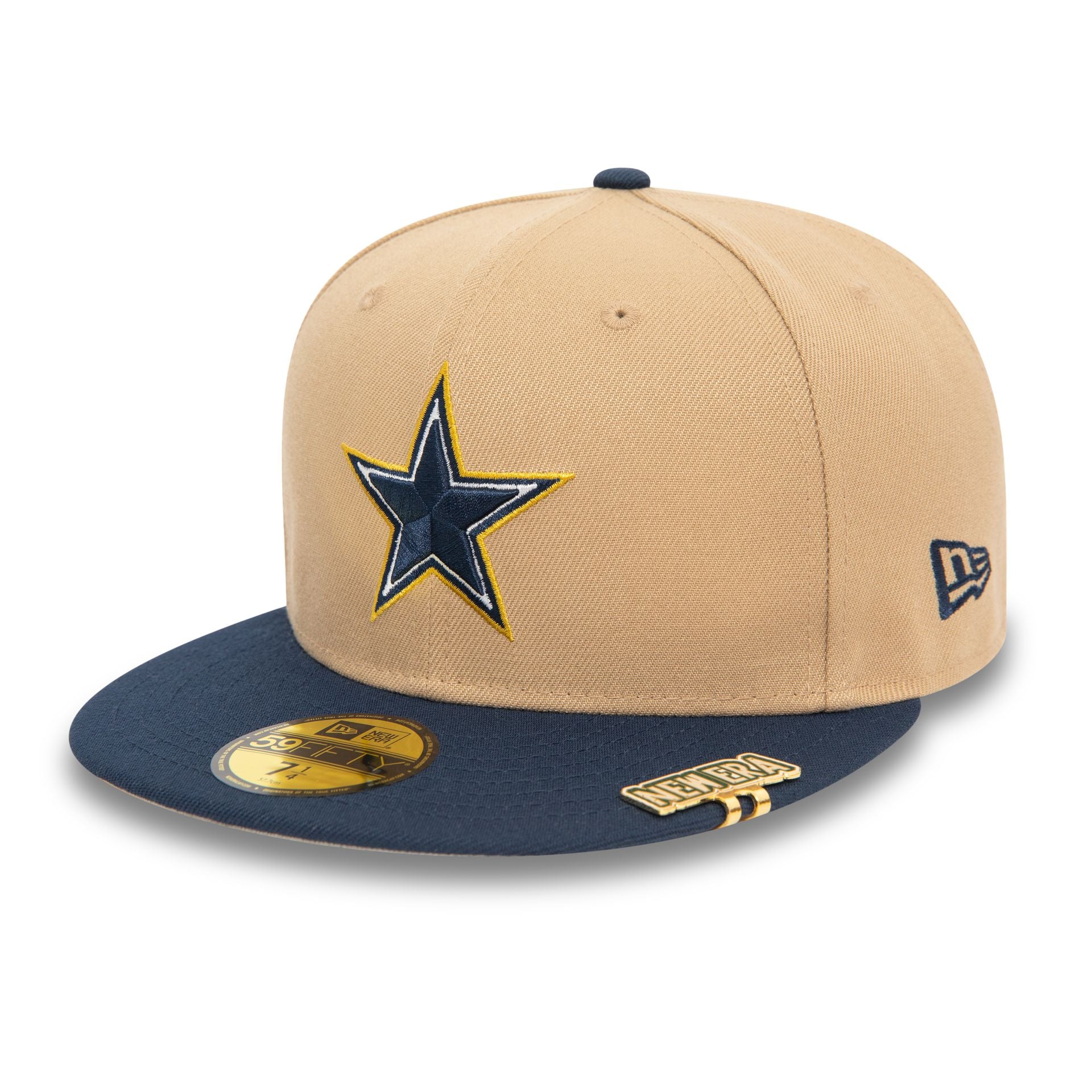 This is a Dallas Cowboys NFL Pin Pack Light Beige 59FIFTY Fitted Cap 1