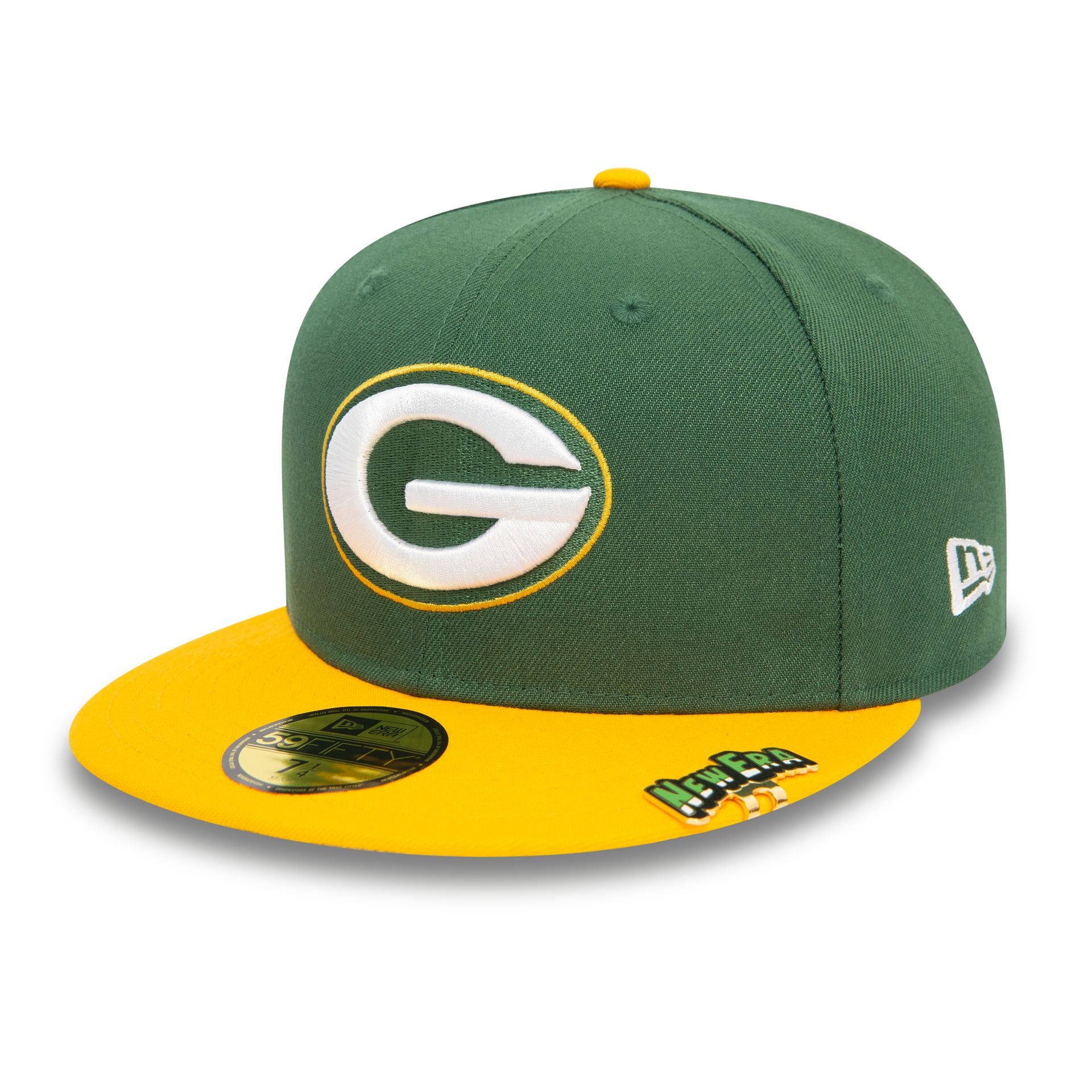 This is a Green Bay Packers NFL Pin Pack Dark Green 59FIFTY Fitted Cap 1