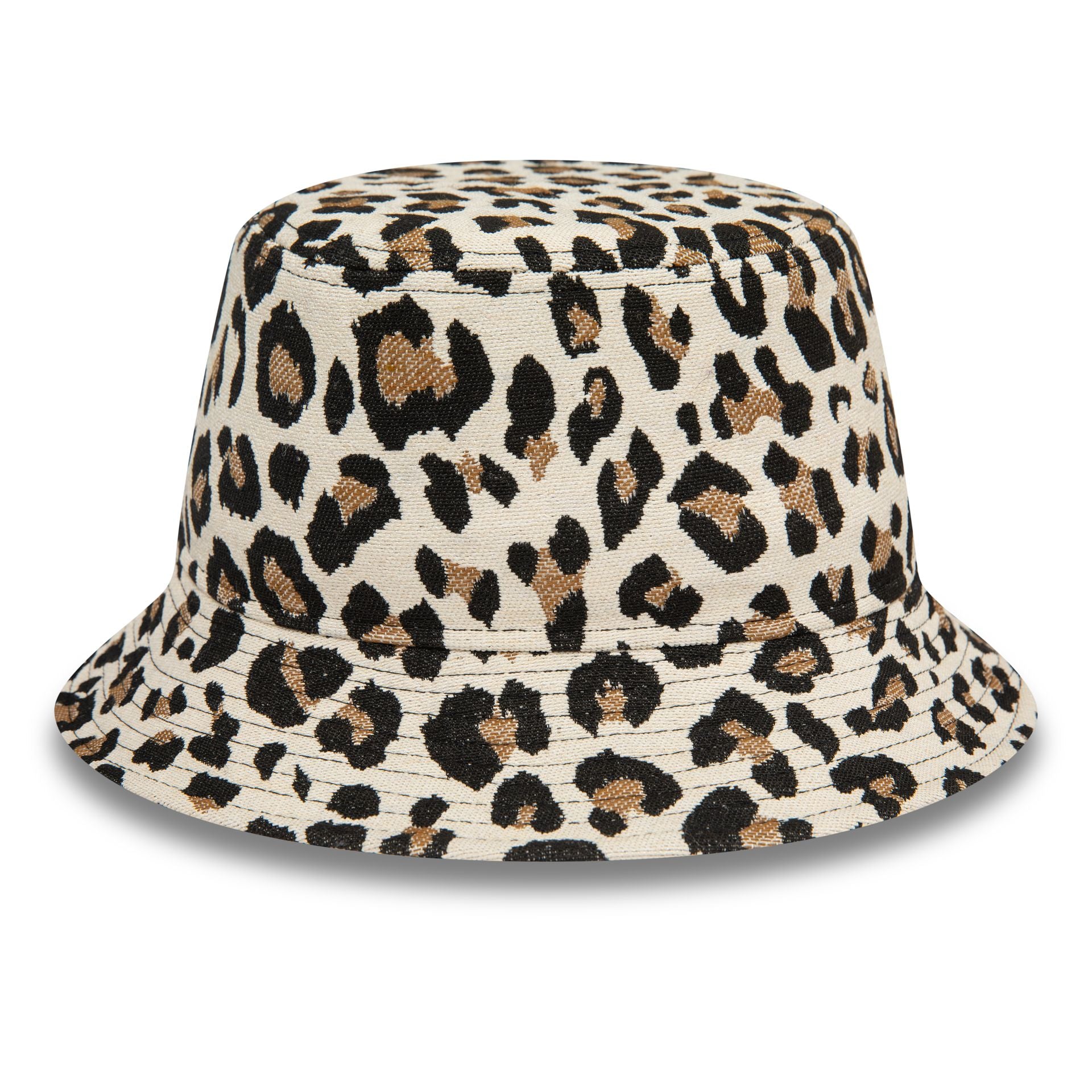 This is a New Era Womens Leopard Light Beige Adventure Bucket Cap 3