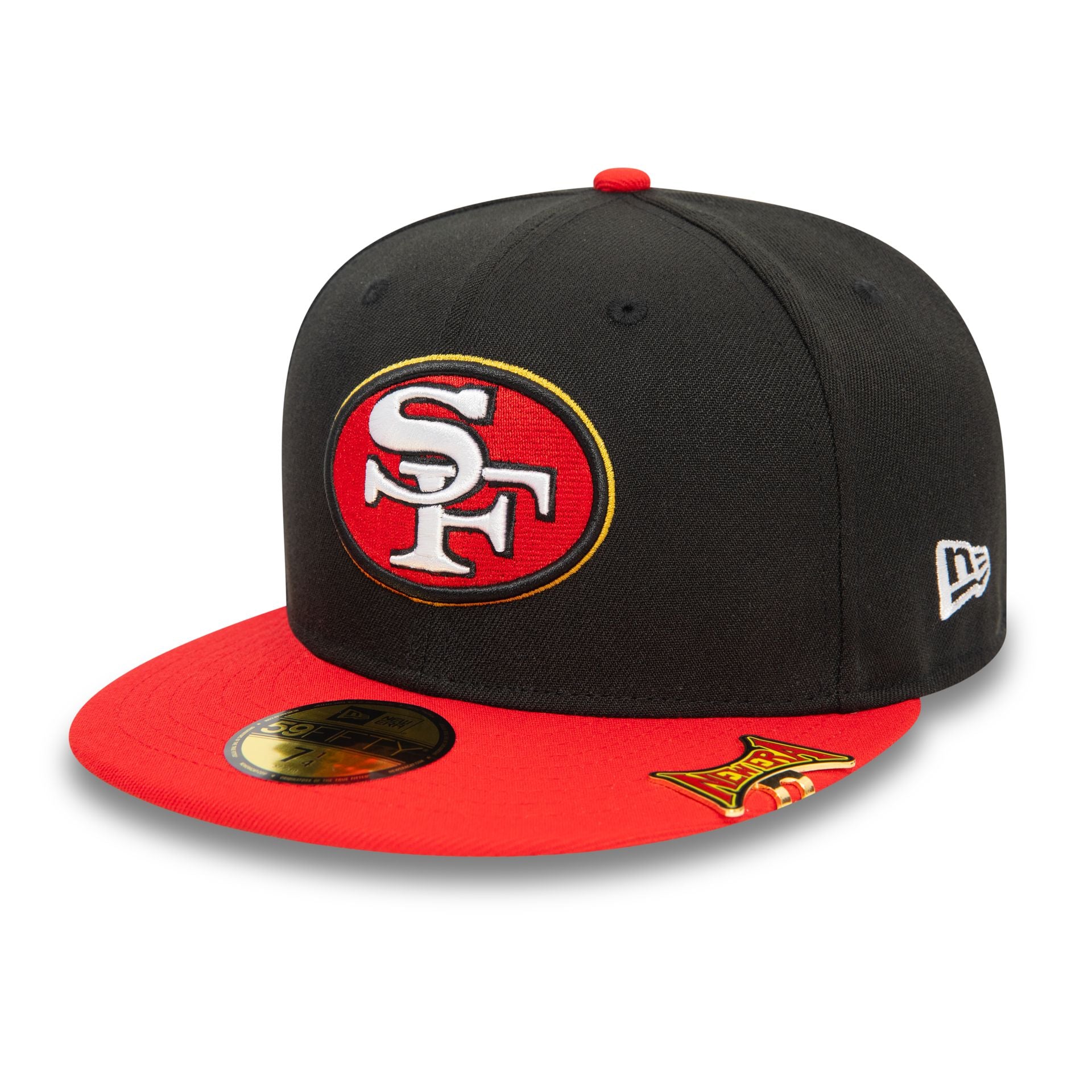 This is a San Francisco 49ers NFL Pin Pack Black 59FIFTY Fitted Cap 3