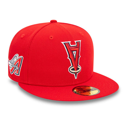 This is a LA Angels Upside Down Red 59FIFTY Fitted Cap 3