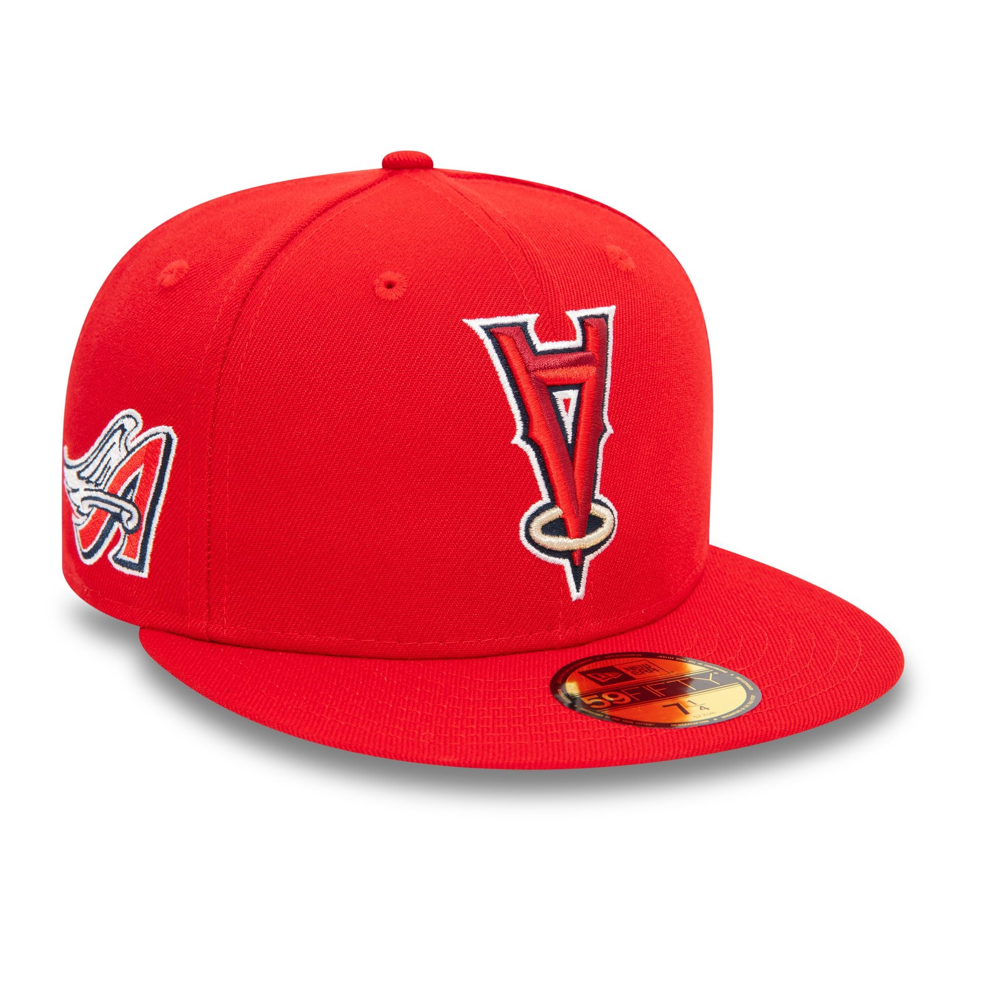 This is a LA Angels Upside Down Red 59FIFTY Fitted Cap 3