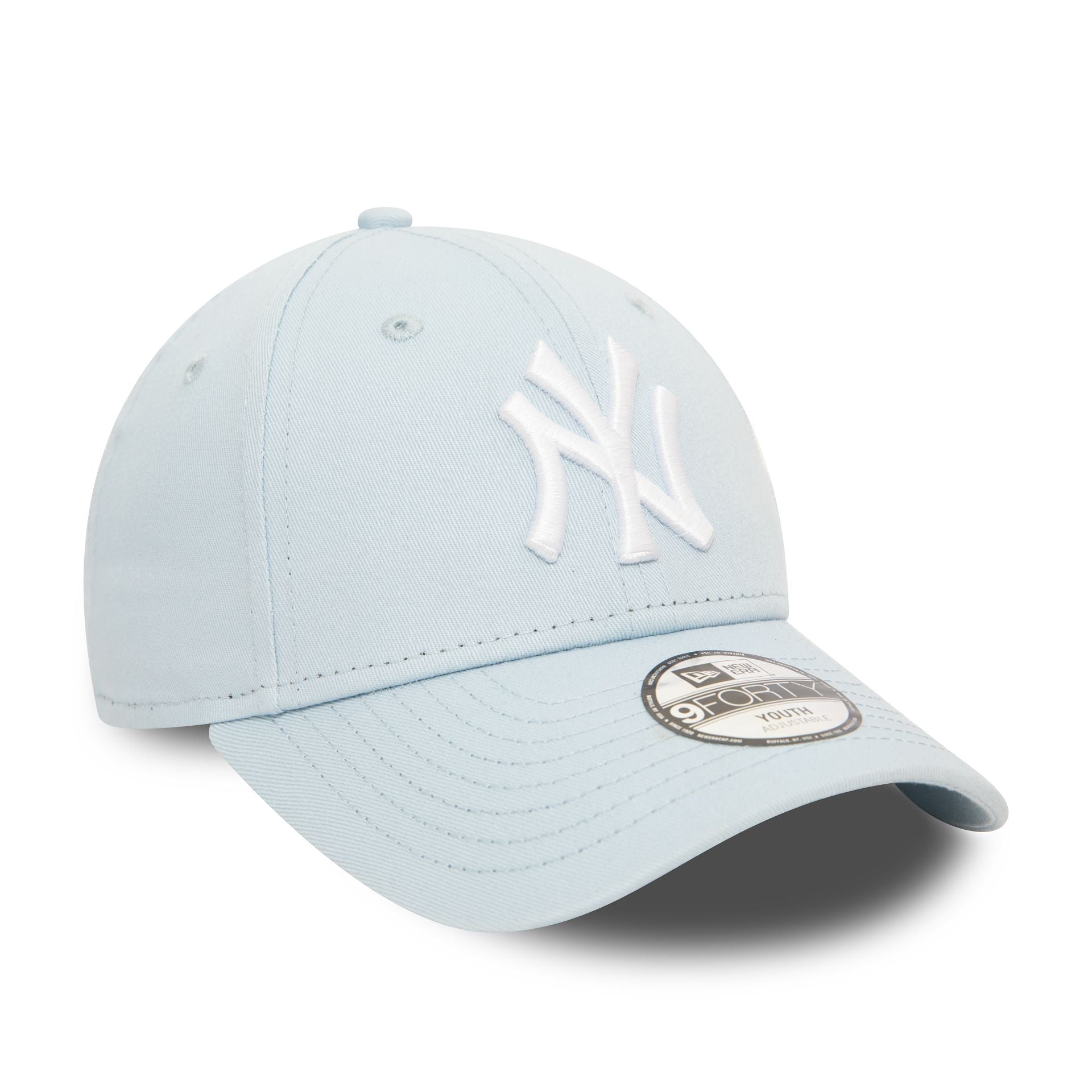 This is a New York Yankees Youth League Essential Pastel Blue 9FORTY Adjustable Cap 1