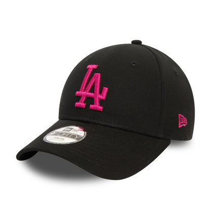 This is a LA Dodgers Youth League Essential Black 9FORTY Adjustable Cap 1