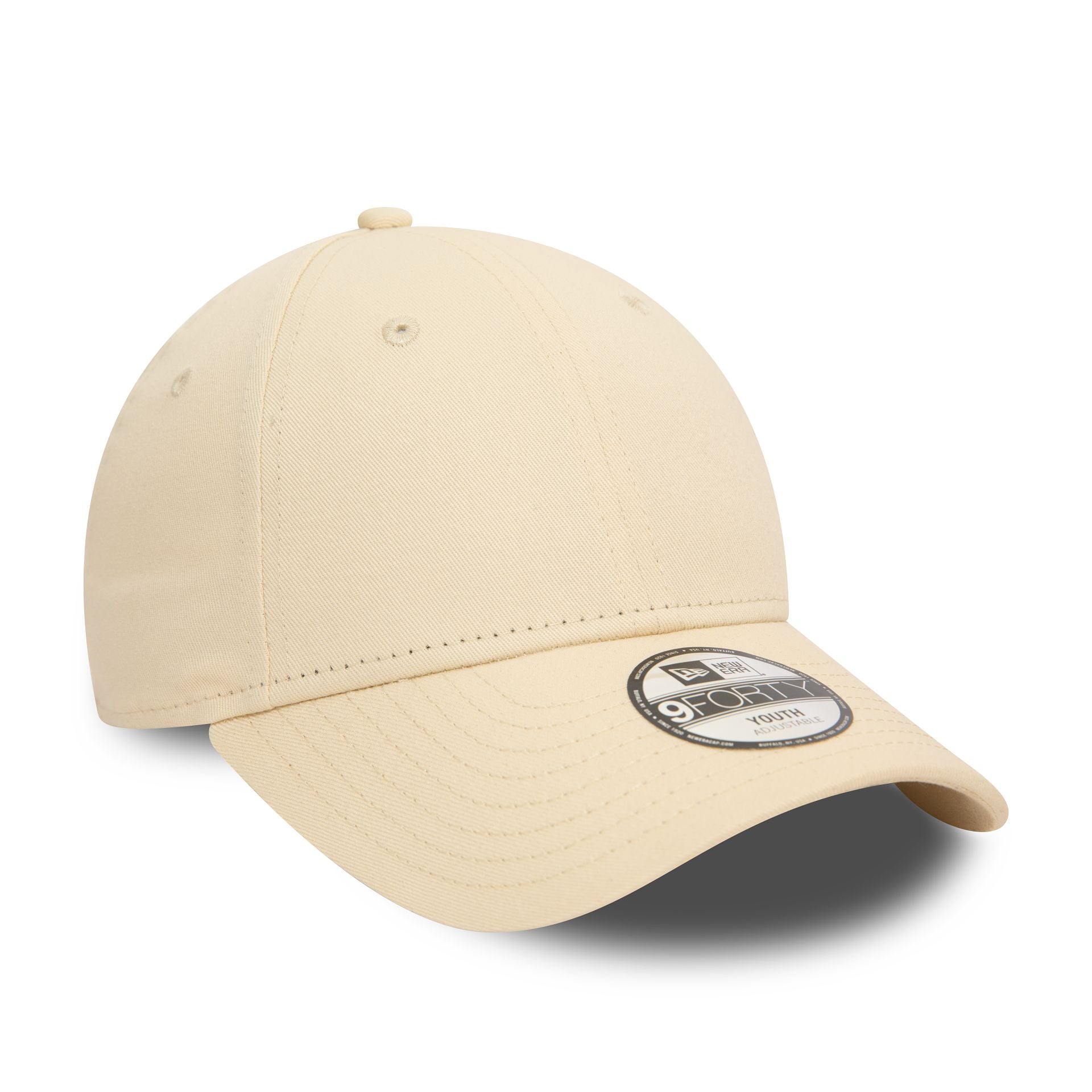 This is a New Era Youth Essential Light Beige 9FORTY Adjustable Cap 1