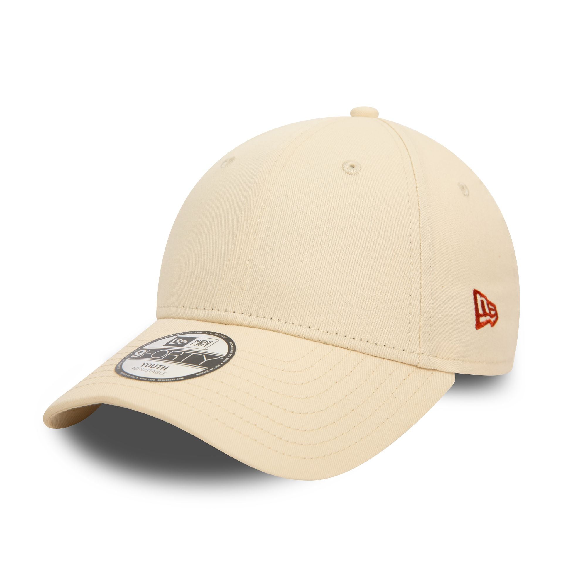 This is a New Era Youth Essential Light Beige 9FORTY Adjustable Cap 4