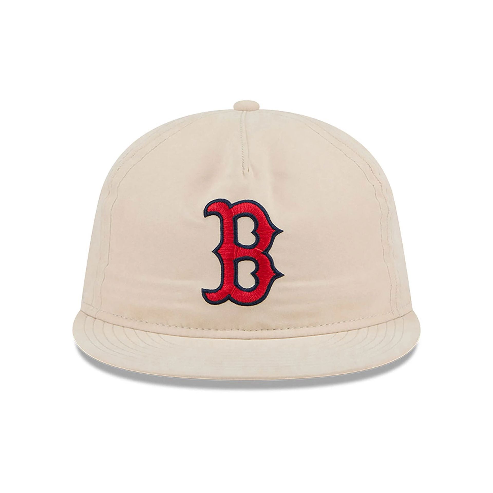 This is a Boston Red Sox Brushed Nylon Light Beige Retro Crown 9FIFTY Strapback Cap 4