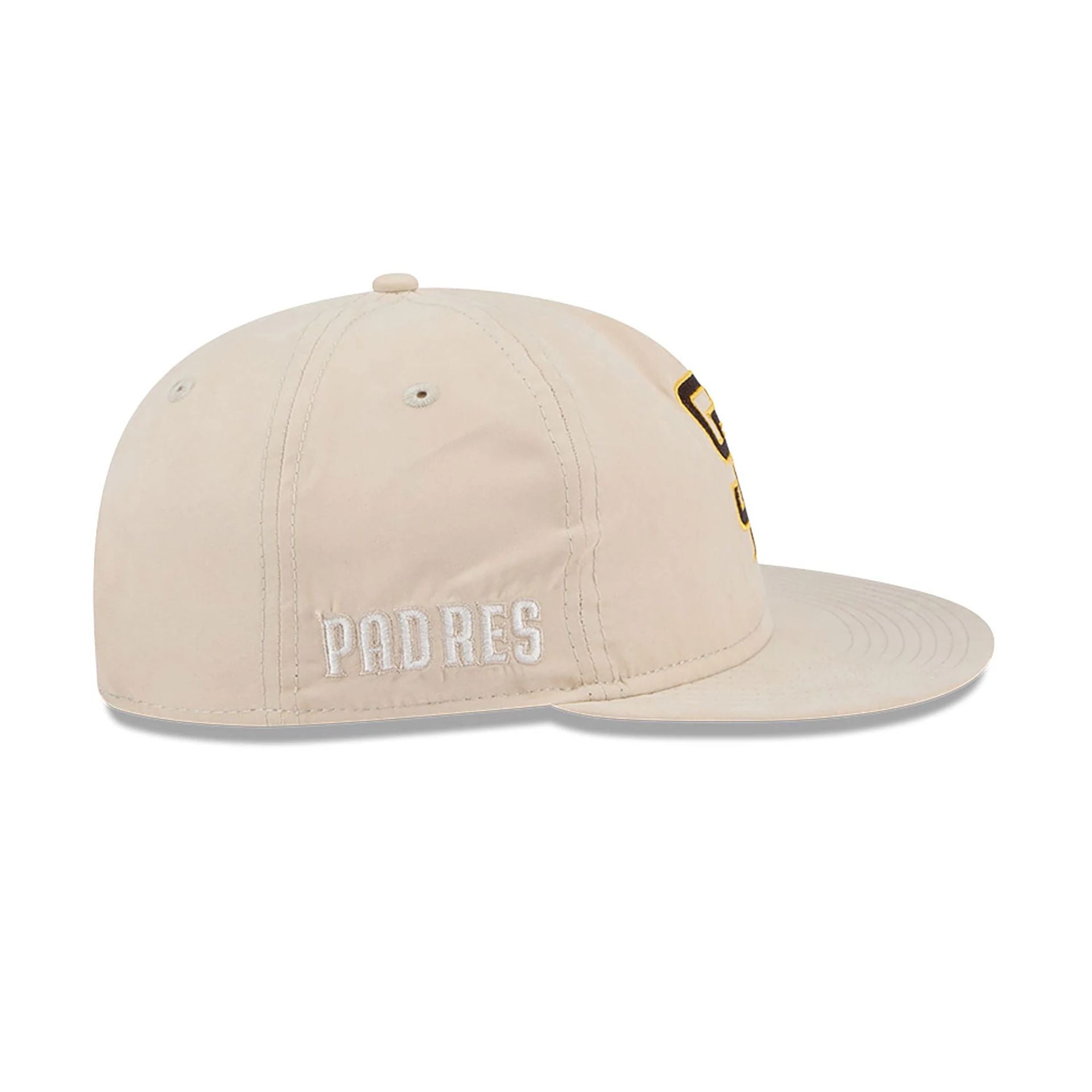 This is a San Diego Padres Brushed Nylon Light Beige Retro Crown 9FIFTY Strapback Cap 6