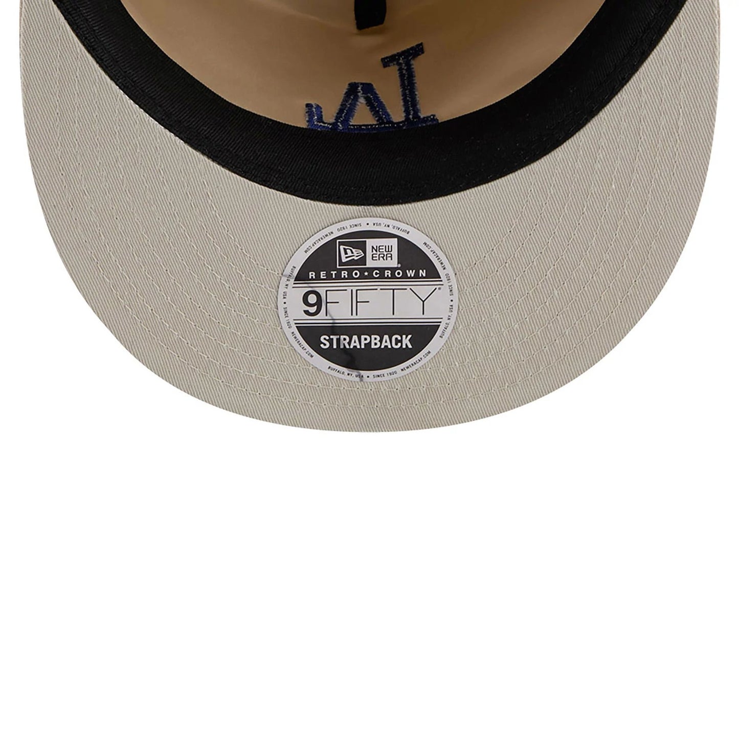 This is a LA Dodgers Brushed Nylon Light Beige Retro Crown 9FIFTY Strapback Cap 3