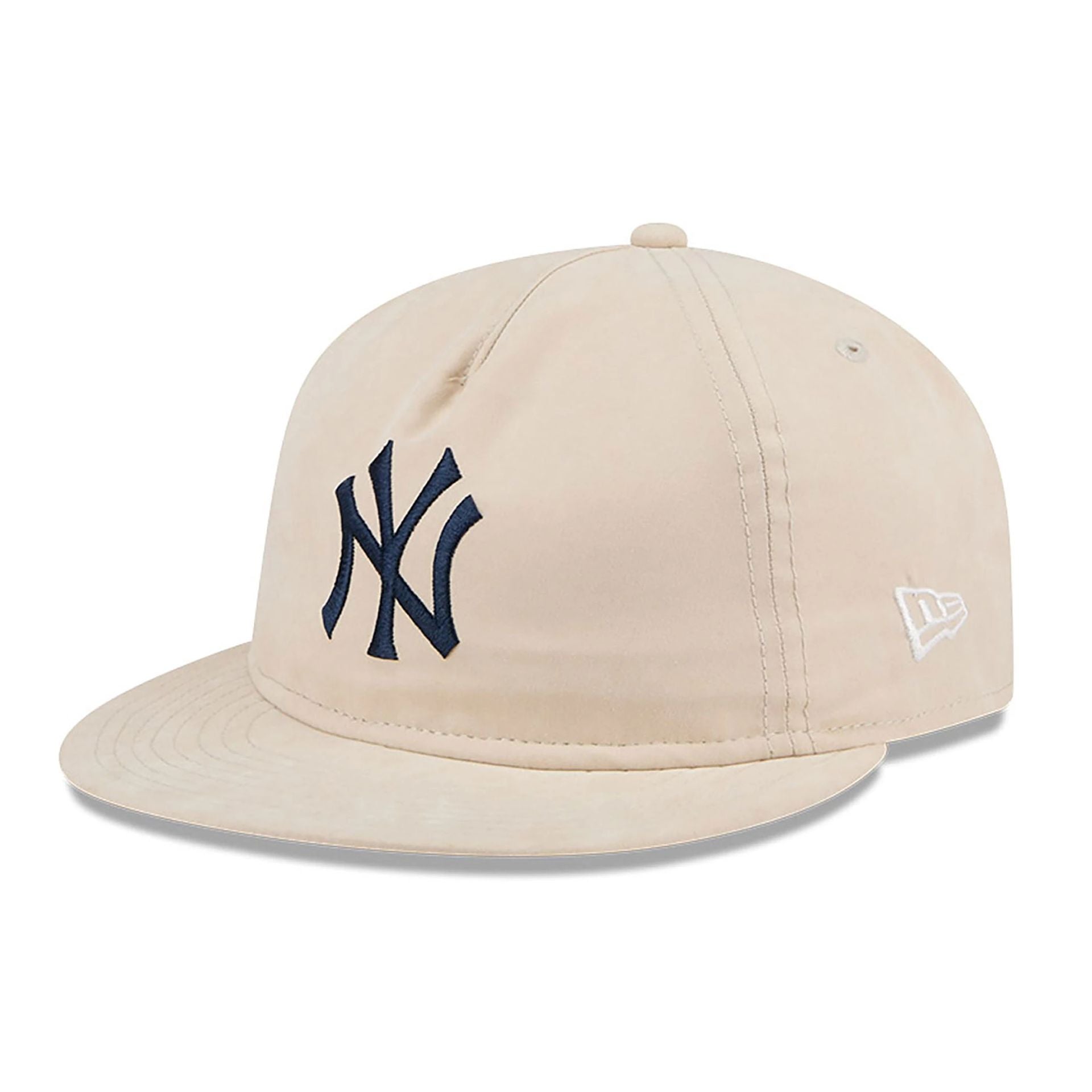 This is a New York Yankees Brushed Nylon Light Beige Retro Crown 9FIFTY Strapback Cap 1