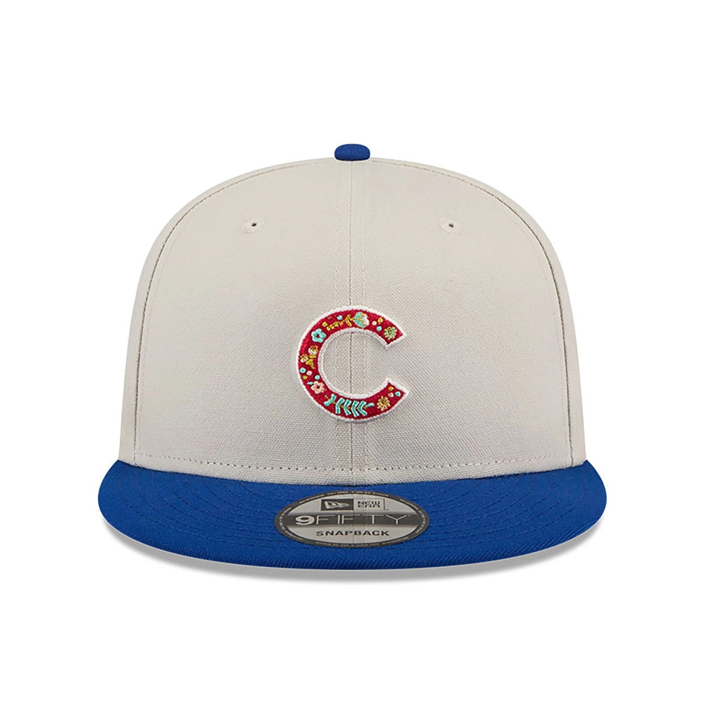 This is a Chicago Cubs Floral Fill Light Beige 9FIFTY Snapback Cap 3