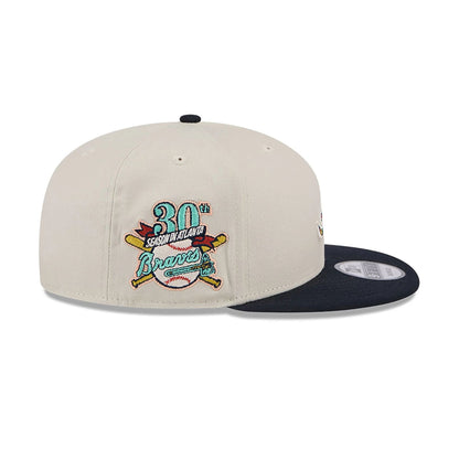 This is a Atlanta Braves Floral Fill Light Beige 9FIFTY Snapback Cap 6