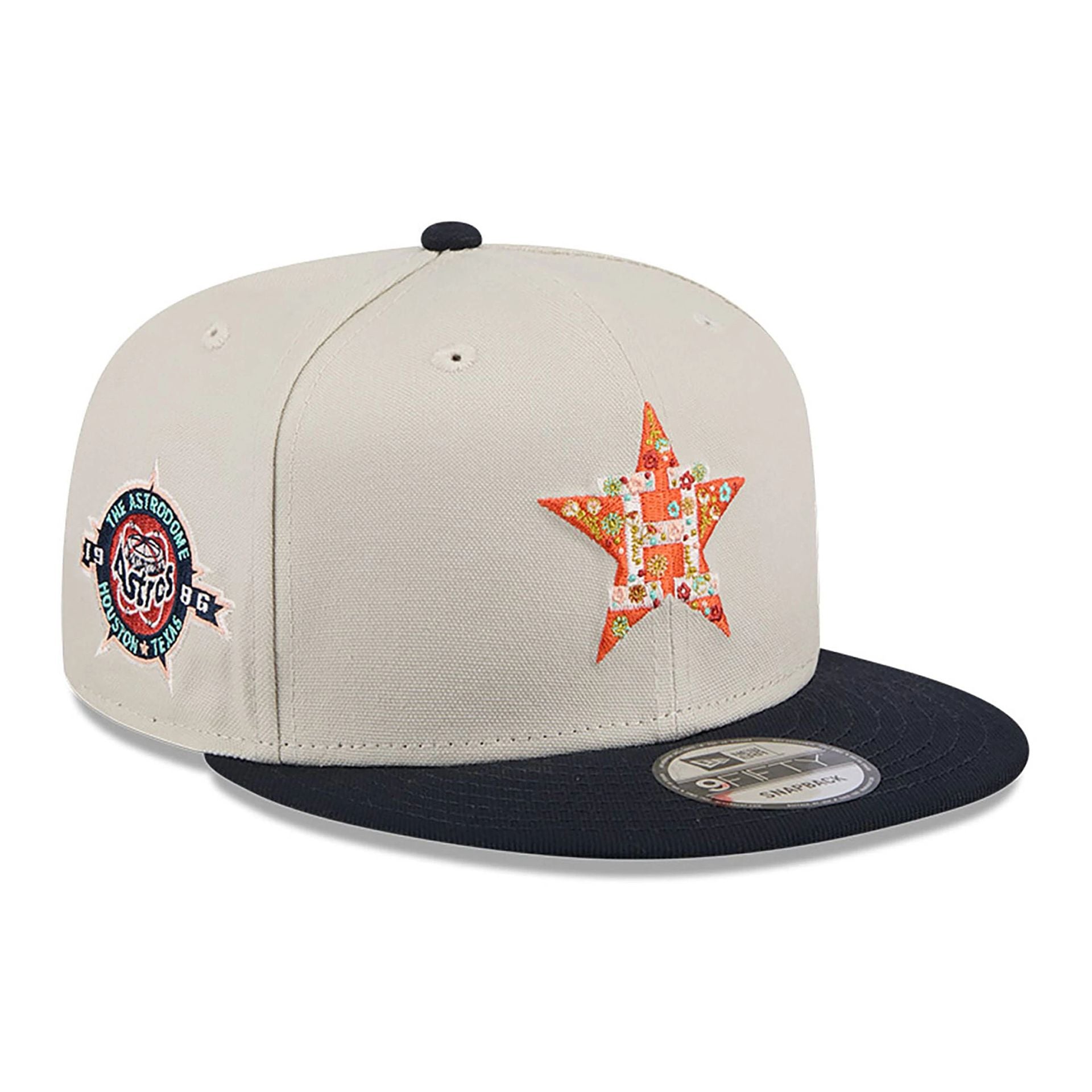 This is a Houston Astros Floral Fill Light Beige 9FIFTY Snapback Cap 1