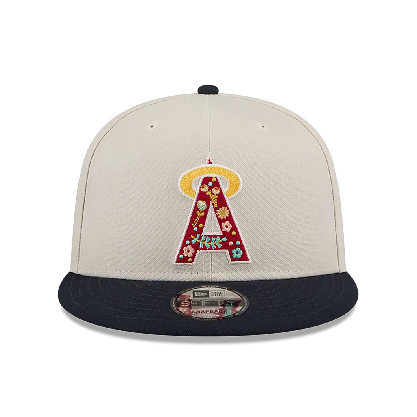 This is a LA Angels Floral Fill Light Beige 9FIFTY Snapback Cap 3