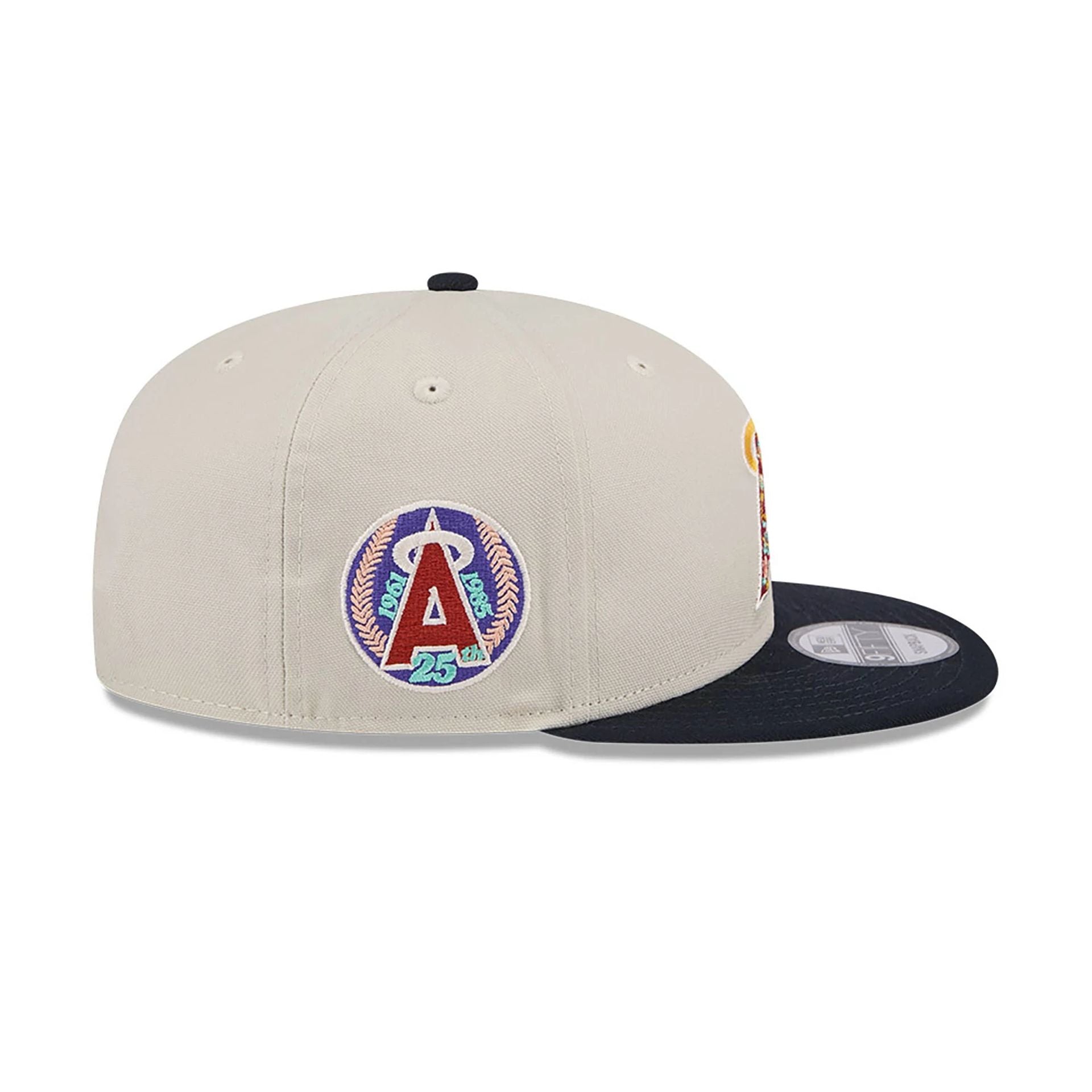 This is a LA Angels Floral Fill Light Beige 9FIFTY Snapback Cap 6