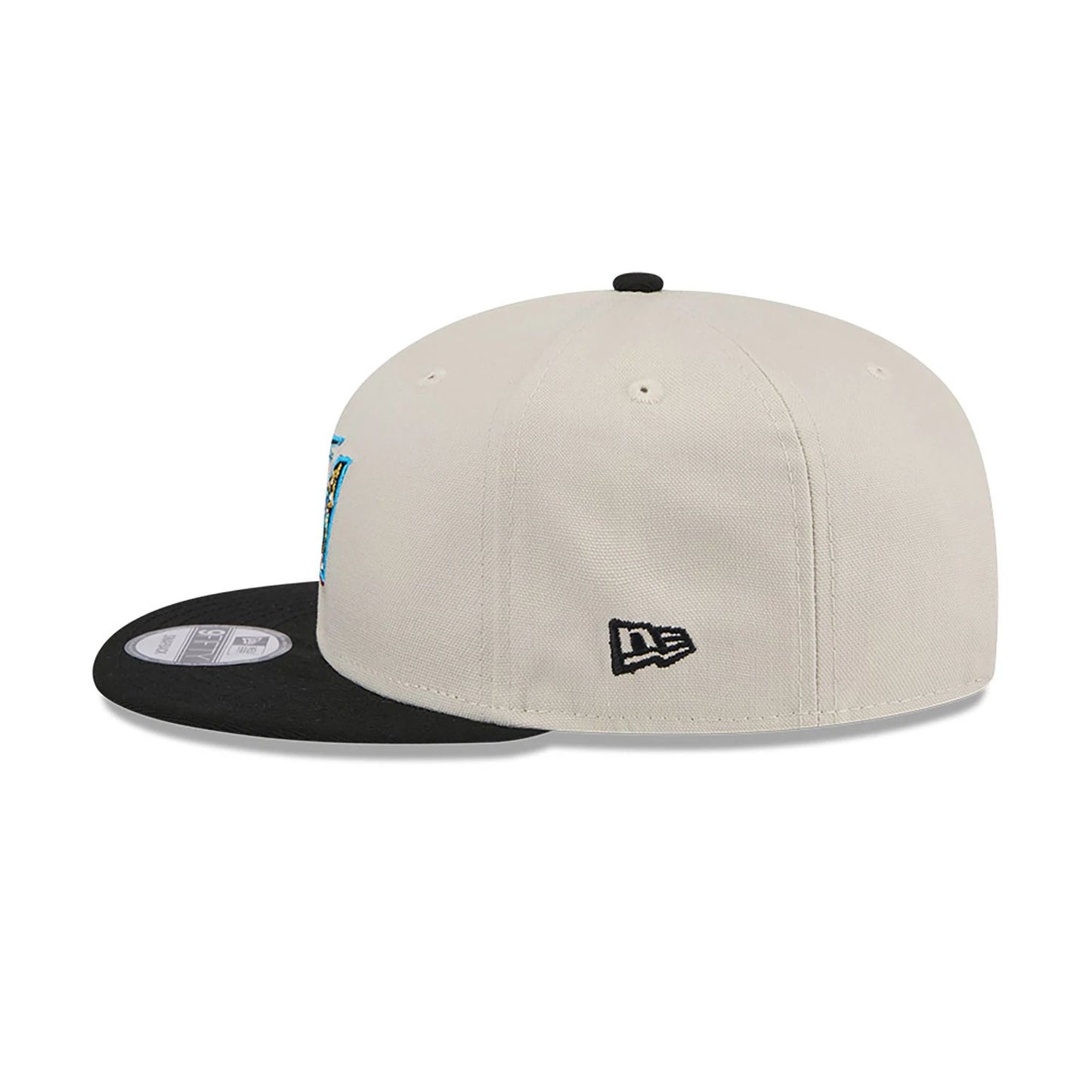 This is a Miami Marlins Floral Fill Light Beige 9FIFTY Snapback Cap 7