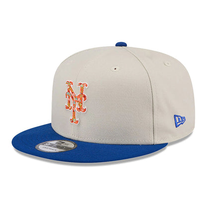 This is a New York Mets Floral Fill Light Beige 9FIFTY Snapback Cap 4