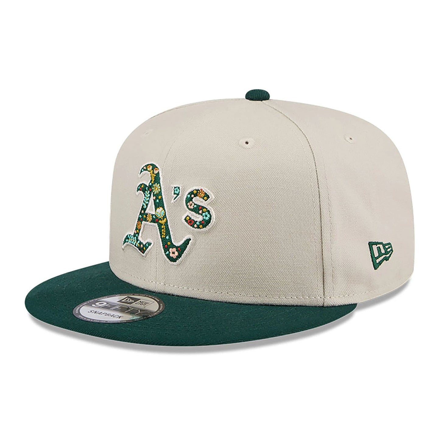 This is a Oakland Athletics Floral Fill Light Beige 9FIFTY Snapback Cap 4