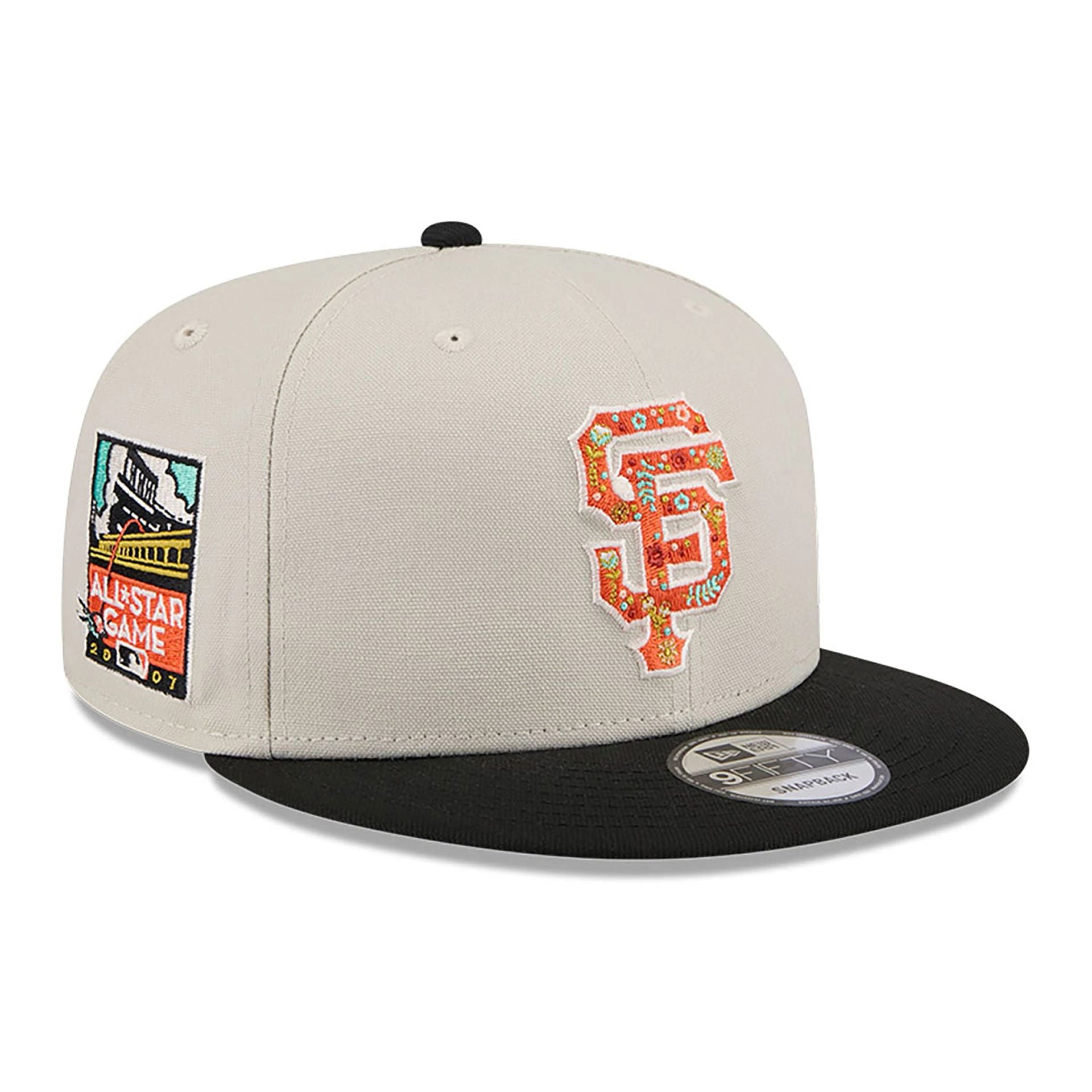 This is a San Francisco Giants Floral Fill Light Beige 9FIFTY Snapback Cap 1