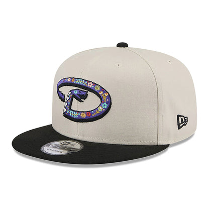 This is a Arizona Diamondbacks Floral Fill Light Beige 9FIFTY Snapback Cap 4