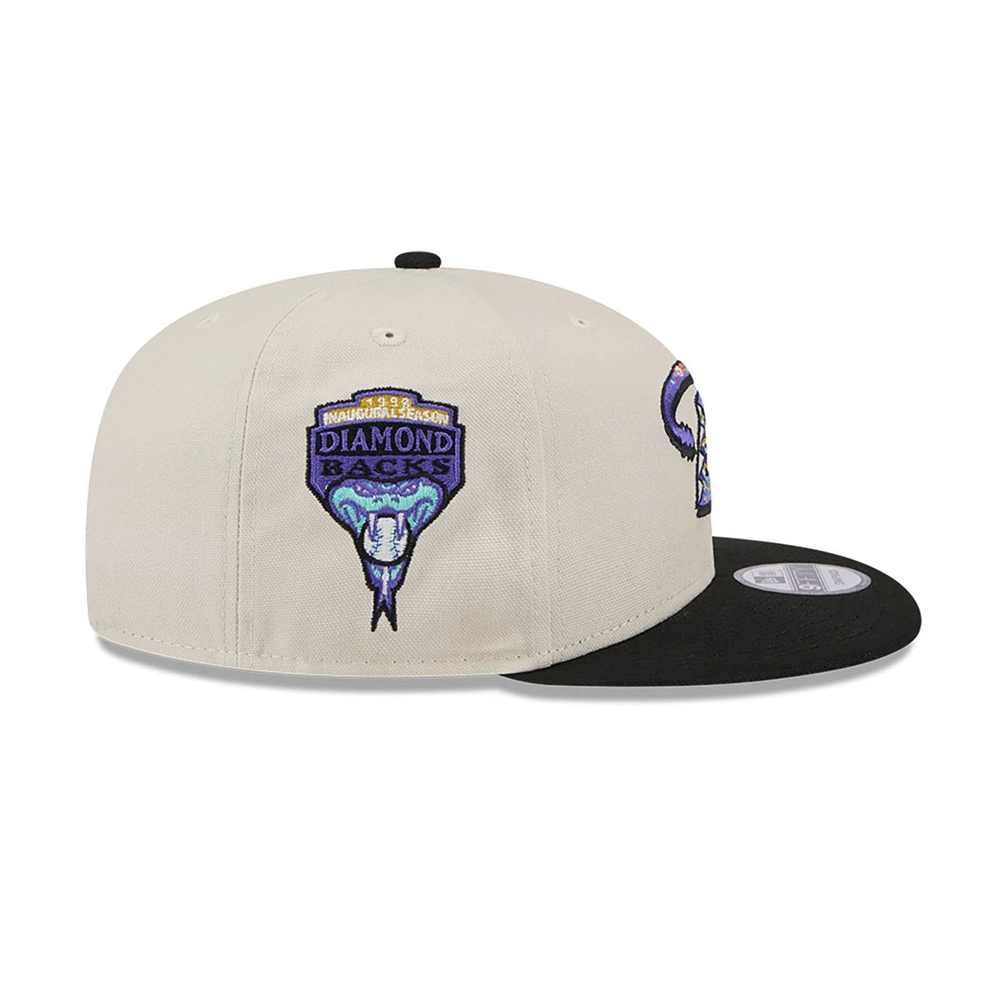 This is a Arizona Diamondbacks Floral Fill Light Beige 9FIFTY Snapback Cap 6