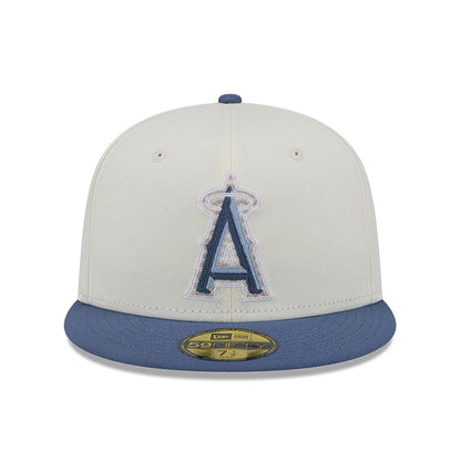 This is a LA Angels Wavy Chainstitch White 59FIFTY Fitted Cap 3