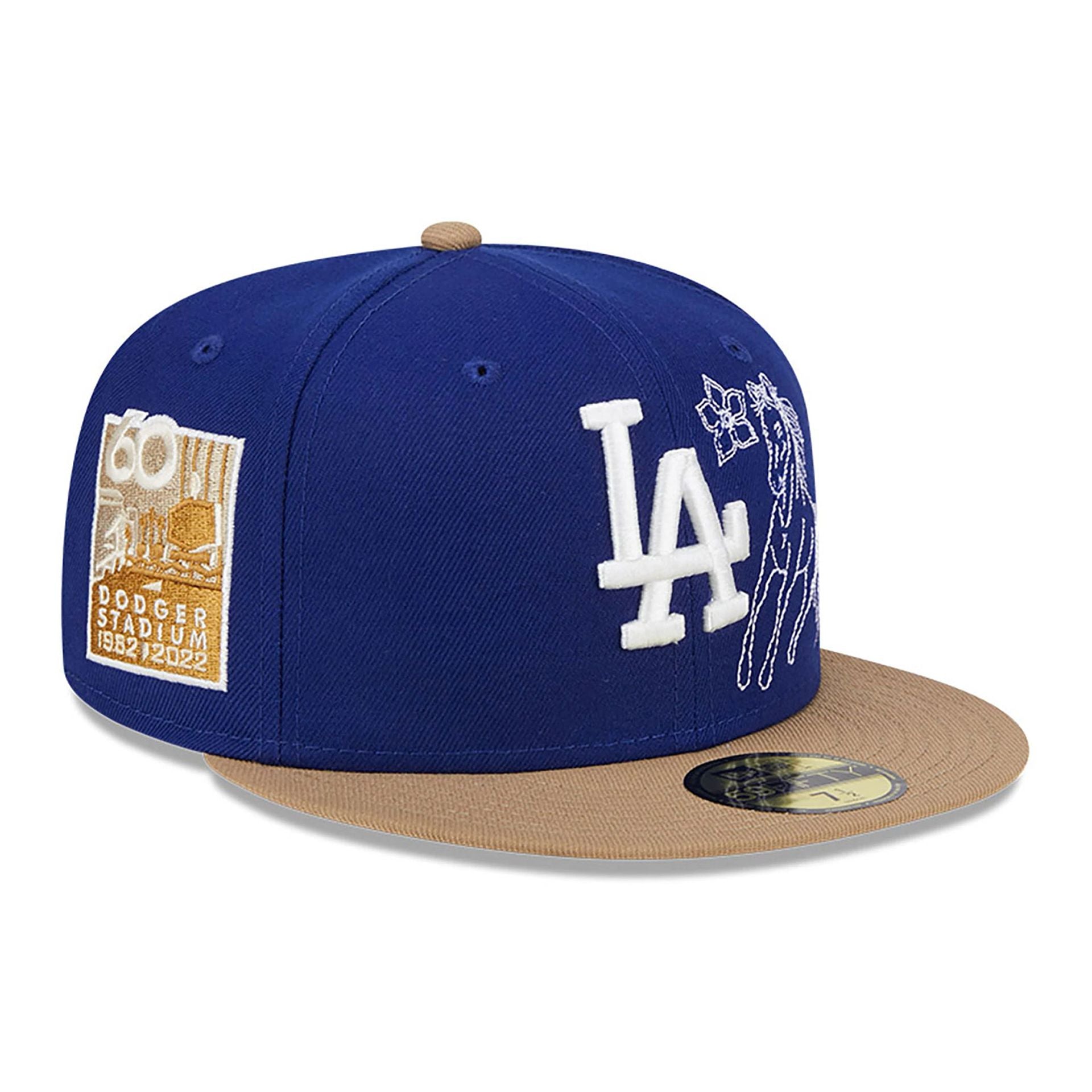 This is a LA Dodgers Western Khaki Dark Blue 59FIFTY Fitted Cap 1