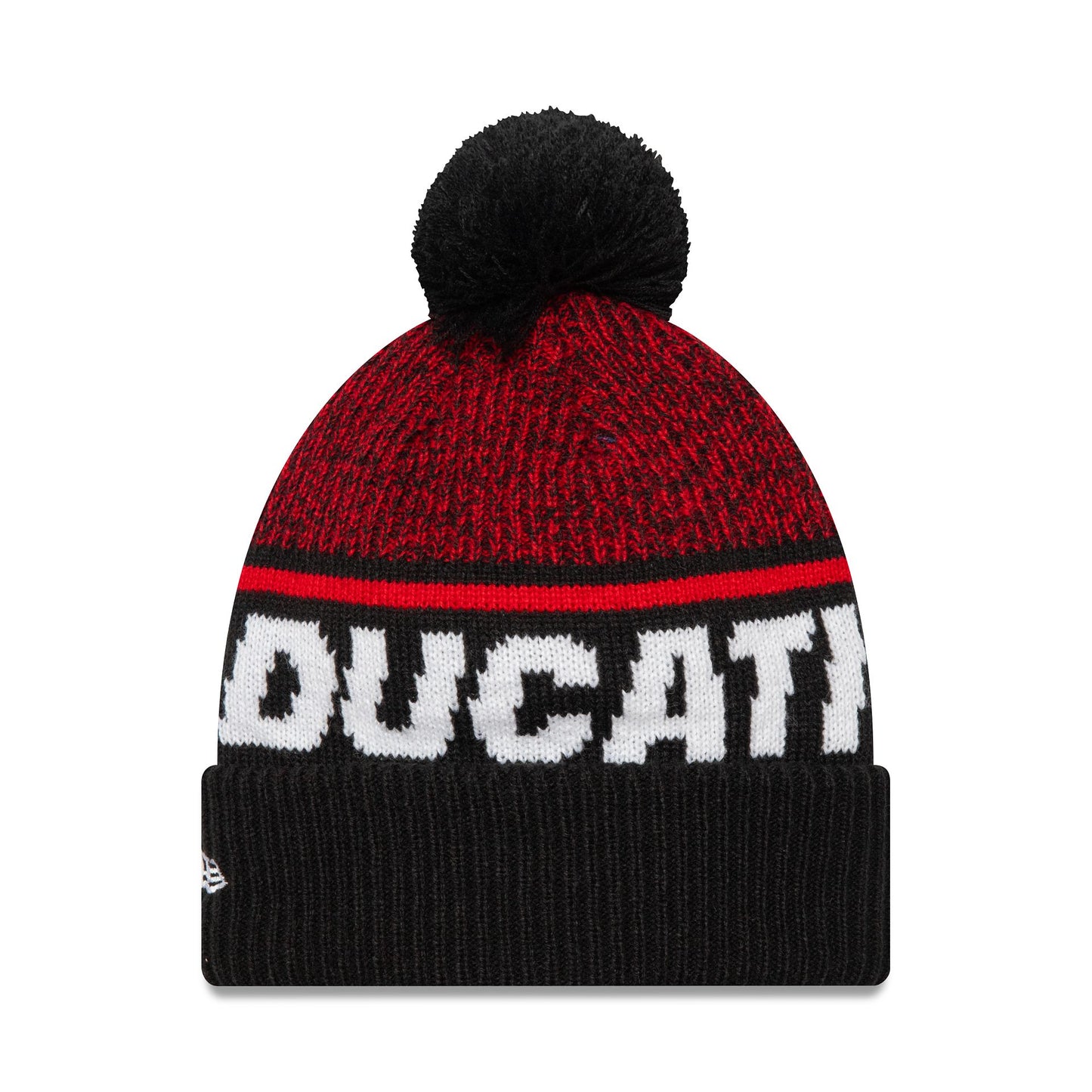 This is a Ducati Motor Logo Sport Black Bobble Knit Beanie Hat 2