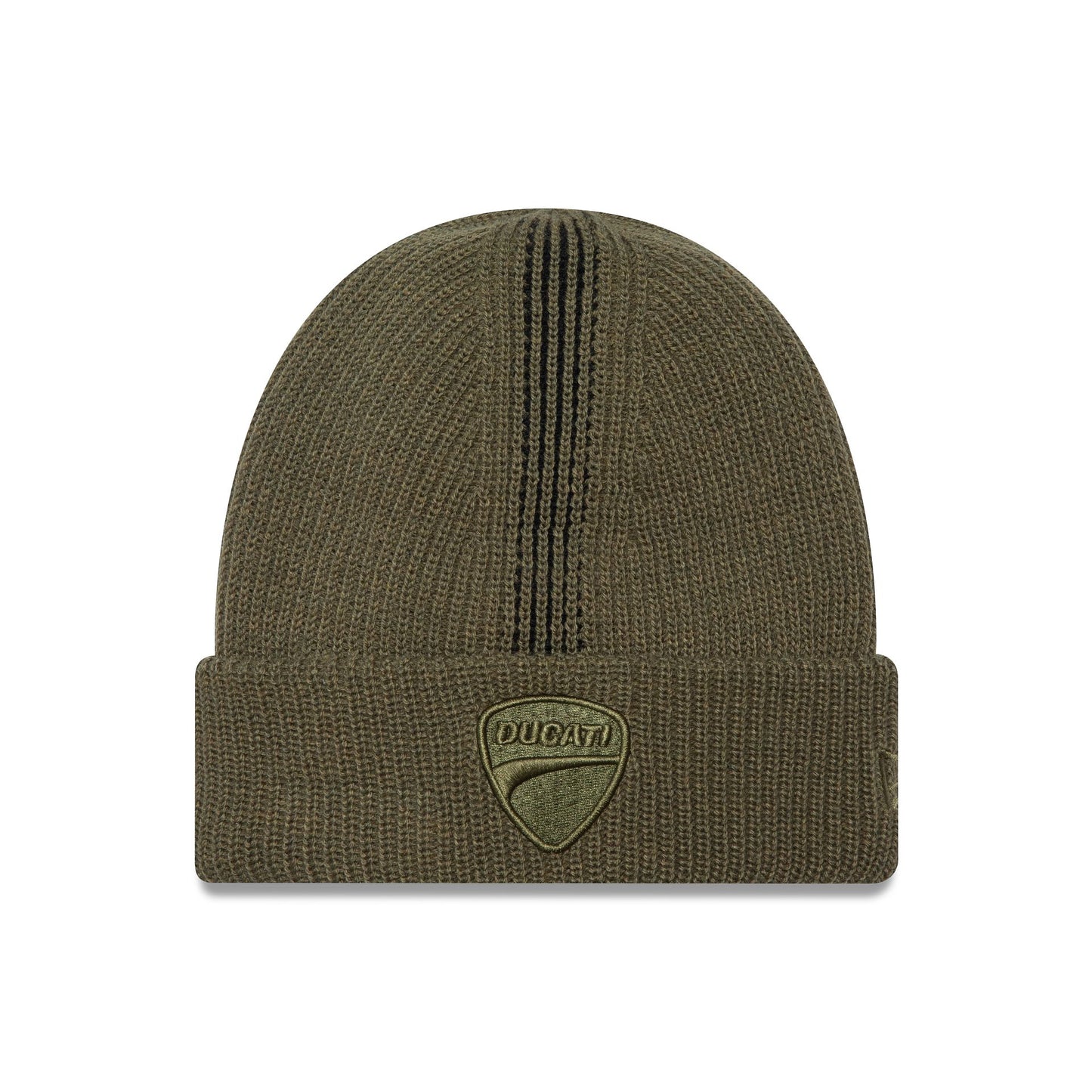 This is a Ducati Motor Logo Seasonal Tonal Green Cuff Knit Beanie Hat 1