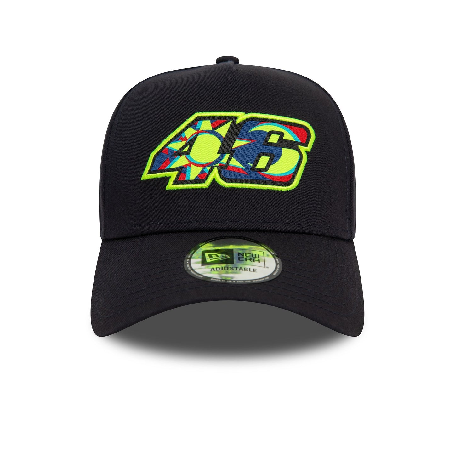 This is a VR46 Graphic Overlay Navy 9FORTY E-Frame Adjustable Cap 2