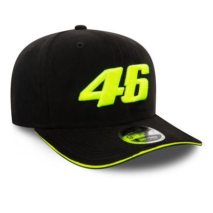 This is a VR46 Faux Suede Black 9FIFTY Original Fit Cap 1