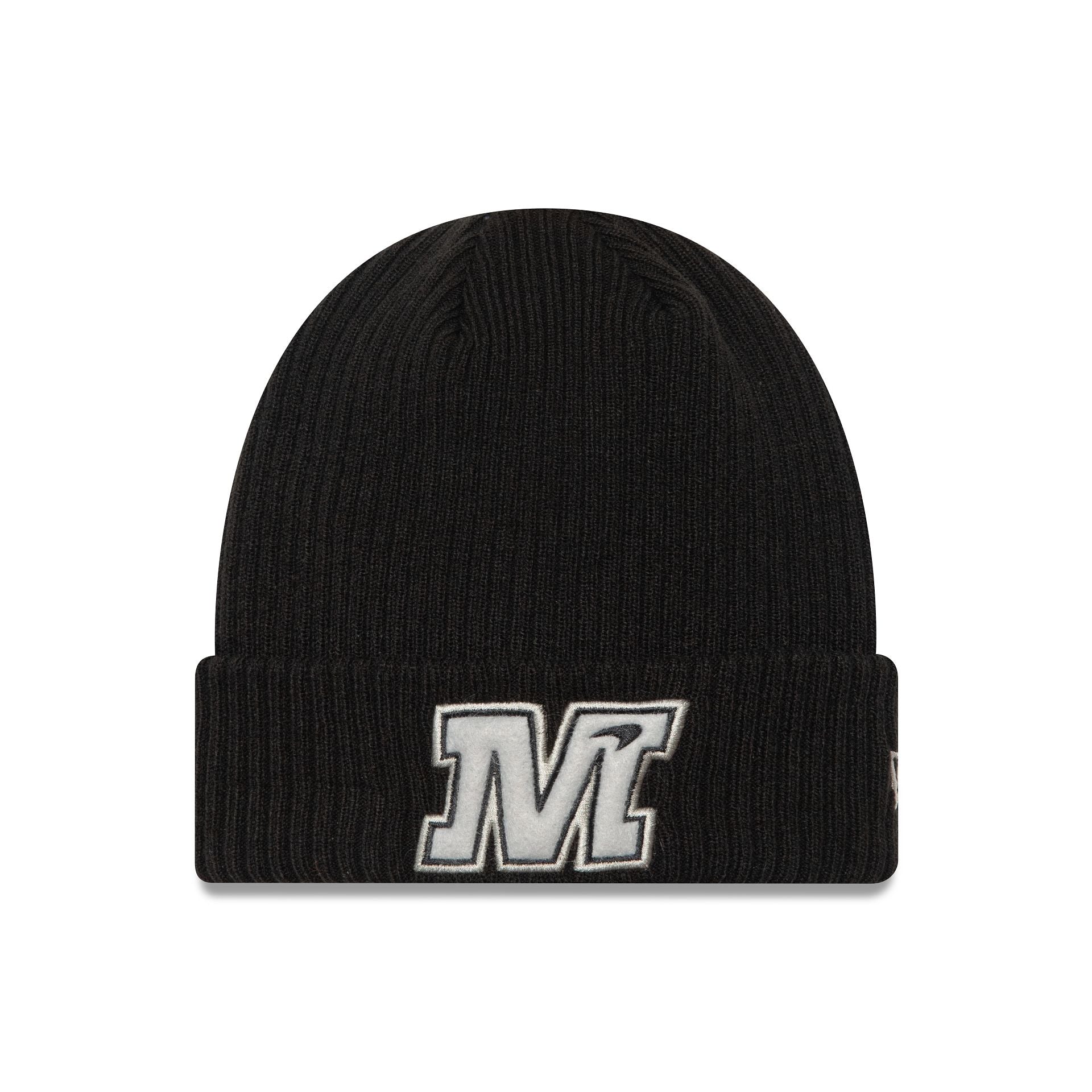 This is a McLaren Racing Puff Patch Black Cuff Knit Beanie Hat 1